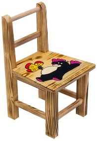 Scaun din lemn pentru copii Cârtița și fluturele