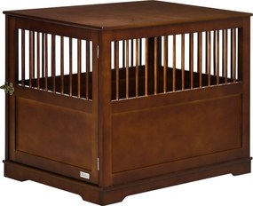 PawHut Cușcă pentru câini incl. încuietoare, suport ridicat, cutie de transport, 80,5 cm x 59,5 cm x 67,5 cm, Maro | Aosom Romania