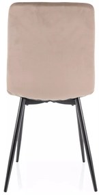 Scaun Daren velvet bej inchis/negru Blu40