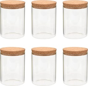 vidaXL Borcane din sticlă depozitare, capac de plută, 6 buc., 650 ml