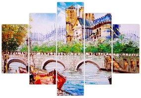 Tablou - Pictură în ulei a orașului (150x105 cm)
