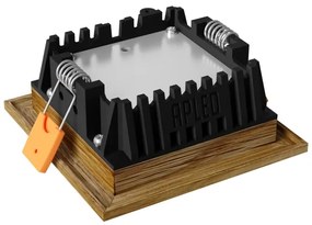 Corp de iluminat LED încastrat SQUARE LED/3W/230V 4000K 9x9 cm lemn masiv stejar APLED