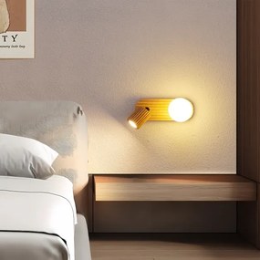 Brilagi - Aplică de perete cu spot MODERN WOOD 1xG9/5W/230V+1xGU10/8W lemn de cauciuc