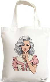 Sacosa de Panza pentru Cumparaturi, Geanta Tote, model Sstt 38 x 34.5 cm, Alba, BEKZ®