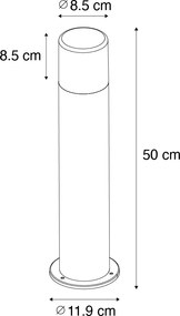 Lampă de exterior în picioare albă cu abajur opal 50 cm - Odense