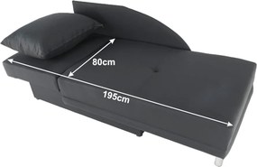 Canapea extensibilă, material textil gri-negru, stânga, LAUREL