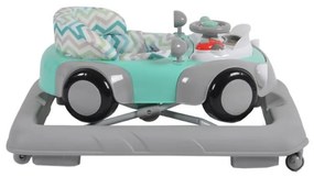 Premergator Reglabil in 3 Trepte NOVOKIDS™ Shelby Mini Car , Roti silentioase, Pliabil, 8 Roti, Cu Melodii si volan, Model Masinuta, Turquoise