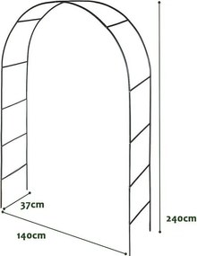 Arcada de grădină Anaterra pentru plante cățărătoare, 2 buc,