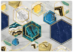 Tablou pe sticlă - Compoziție de marmură (70x50 cm)