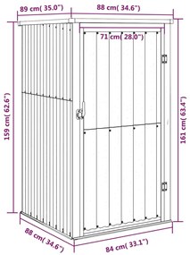 Sopron de gradina, gri, 88x89x161 cm, otel galvanizat Gri, 88 x 89 x 161 cm