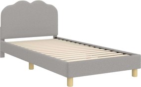 vidaXL Cadru de pat pentru copii cu spătar Gri deschis 80 x 200 cm
