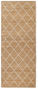 Covor tip traversă în culoare naturală țesut manual din iută 80x200 cm Kunu – Hanse Home