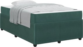 vidaXL Cadru de pat cu saltea Verde închis 120 x 190 cm țesătură