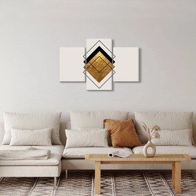 Tablou - Abstracție de aur și alb N⁰1 (90x60 cm)