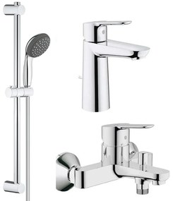 Pachet complet baterii baie inaltime medie Grohe Bau Edge ( 23758000,23334000, 27948000)