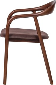 Scaun de dining maro cu cotiere din lemn de fag Bran – WOOOD