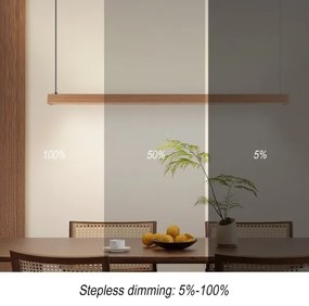 Immax NEO 07303L - Lustră LED dimmabilă pe cablu MADEIRA 26W/230V Wi-Fi Tuya, 122 cm, stejar