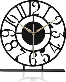 Ceas decorativ CLOCK BONNI, negru, metal, 23x24 cm