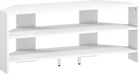 HOMCOM Comodă TV de Colț 47" max cu 2 Rafturi Deschise din Lemn Alb | Aosom Romania
