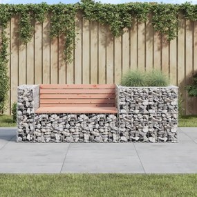 3196243 vidaXL Bancă de grădină & coș gabion, lemn masiv Douglas