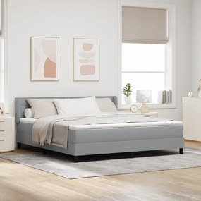 vidaXL Pat cu arcuri Gri deschis 180 x 200 cm Țesătură și Spumă
