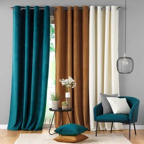 Draperie maro din catifea reiată 140x260 cm Casual – douceur d'intérieur