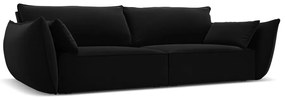 Canapea neagră cu tapițerie din catifea 208 cm Vanda – Mazzini Sofas