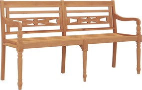 vidaXL Bancă Batavia, 150 cm, lemn masiv de tec
