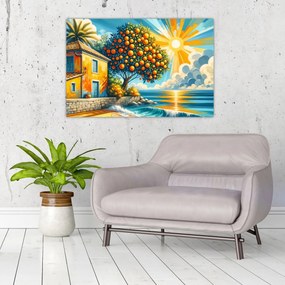 Tablou - Casă cu portocale I. (90x60 cm)