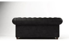 Canapea neagră cu tapițerie din catifea 184 cm Cambridge – Ropez