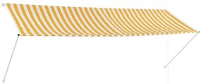Copertina retractabila, galben si alb, 350 x 150 cm