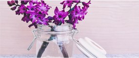 Tablou cu flori violete (120x50 cm)