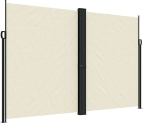 vidaXL Copertină laterală retractabilă, crem, 220x1200 cm