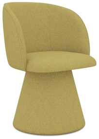 Scaun de sufragerie galben tapițat Maia – Makamii