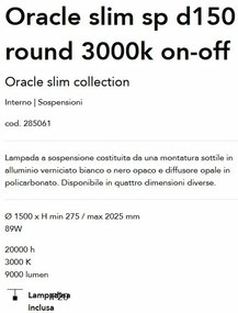 Lustra LED XXL design modern ORACLE SLIM SP D150 ROUND 3000K ON-OFF BK