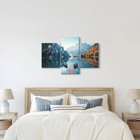 Tablou - Bărci pe Lacul Braies (90x60 cm)