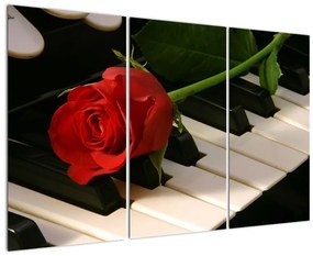 Tablou - trandafir pe pian