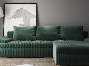 Colțar extensibil dumonde cu ladă de depozitare si sezut confortabil din spuma high-density, Leonardo Ambience Verde 260x185 cm II