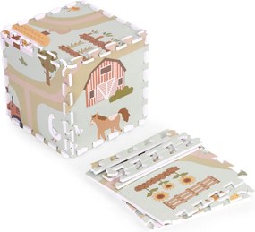 Covor de joacă din spumă EVA pentru copii Farm 90,5x90,5 cm 21 bucăți