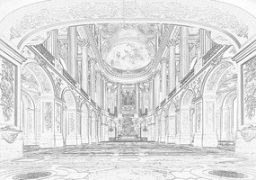 Fototapet - Sala mare din Vesaille (152,5x104 cm), în 8 de alte dimensiuni noi