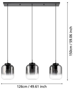 Lustră pe cablu Eglo 390104 BULCIAGO 3xE27/40W/230V fumuriu