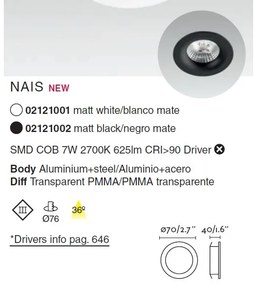 Spot LED incastrabil pentru tavan / plafon NAIS alb 02121001