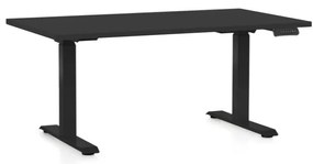 Masa inaltime reglabila OfficeTech D, 120 x 80 cm, bază neagră, negru