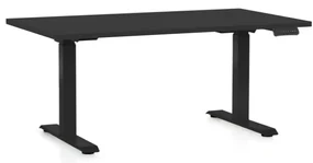 Masa inaltime reglabila OfficeTech D, 120 x 80 cm, bază neagră, negru
