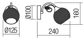 Lampă de perete Redo 02-969 ASPERA 1xE14/28W/230V negru