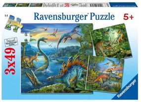 PUZZLE FARMECUL DINOZAURILOR, 3X49 PIESE (RVSPC09317)