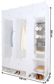 Dulap multifunctional modular, alb, ZAFOD