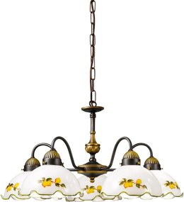 Kolarz 731.85.116 - Candelabru suspendat cu lanț NONNA, 5xE27/75W/230V, culoare lămâie
