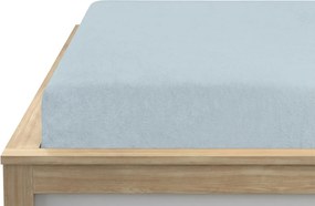 Cearșaf din fleece cu elastic MOLTON albastru glaciar 90 x 200 cm