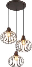 Lustra cu 3 pendule metal ruginiu MATEO